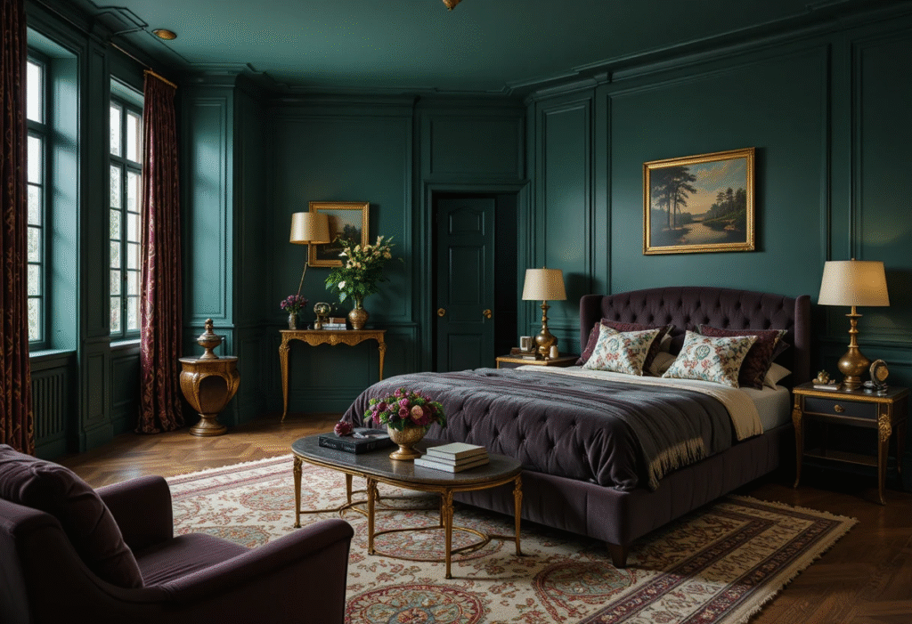 Dark Green and Gold Room Aesthetic